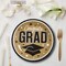 25 Count Gold Congrats Grad Round Paper Plates 9 Inch for Graduation
